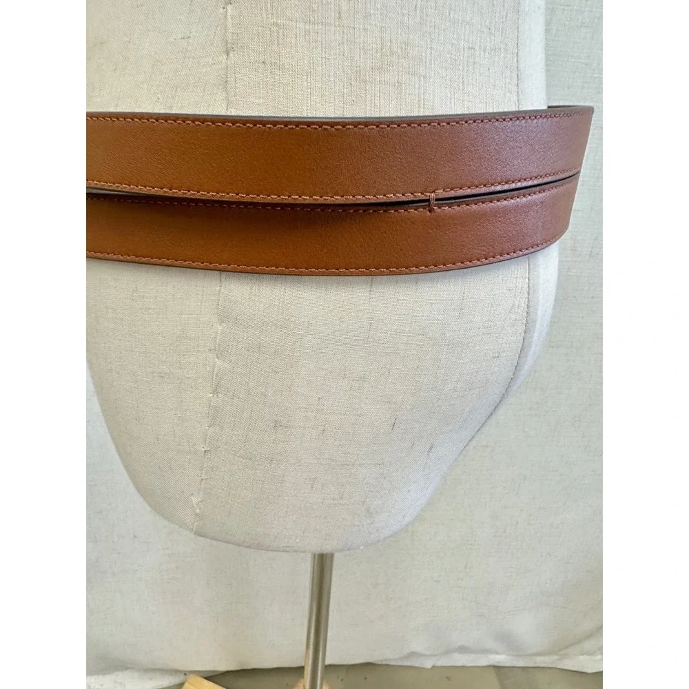 Lauren Ralph Lauren Leather Solid Brown Double Wrap Stacked Belt Size XL New NWT